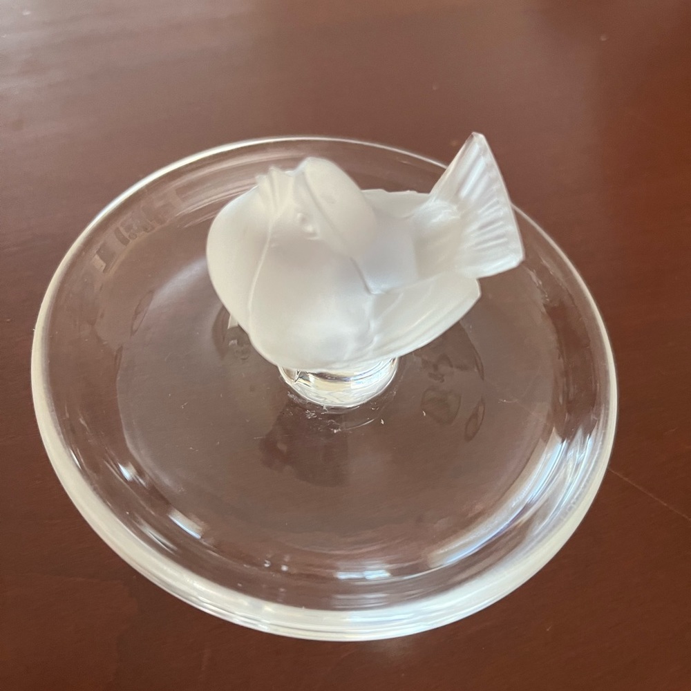 Vintage Lalique bird ring dish